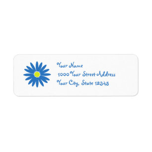 Delightful Daisy Blue Return Address Label