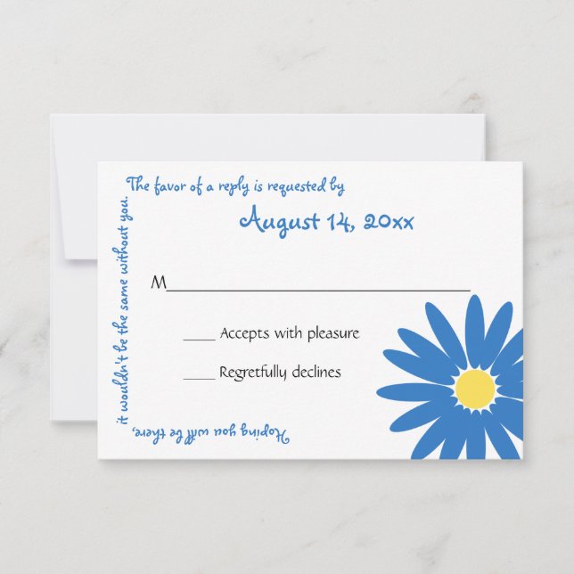 Delightful Daisy Message Text Response Card (Front)