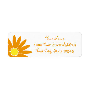 Delightful Daisy Orange Flower Return Address Label