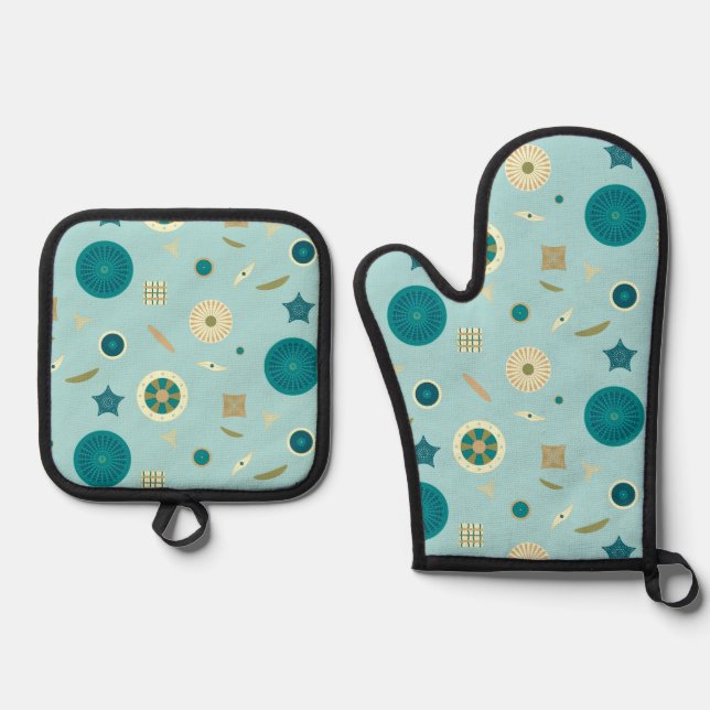 Delightful Diatoms Oven Mitt & Pot Holder Set (Front)