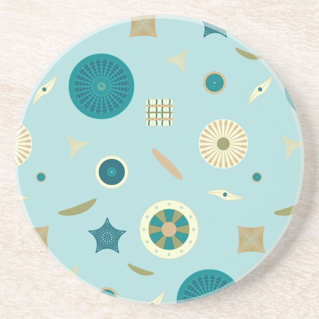 Delightful Diatoms Sandstone Coaster (Front)