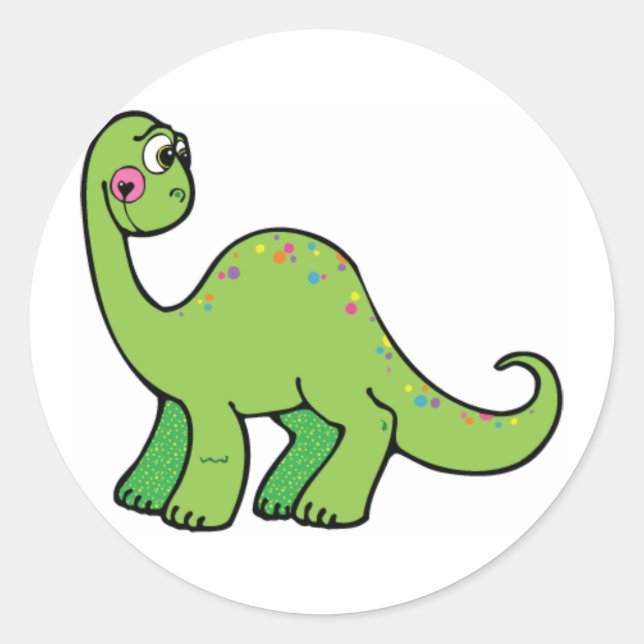 Delightful Dinosaur Classic Round Sticker (Front)