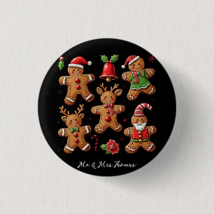 Delightful Doodle of Gingerbread Cookies Festive 3 Cm Round Badge
