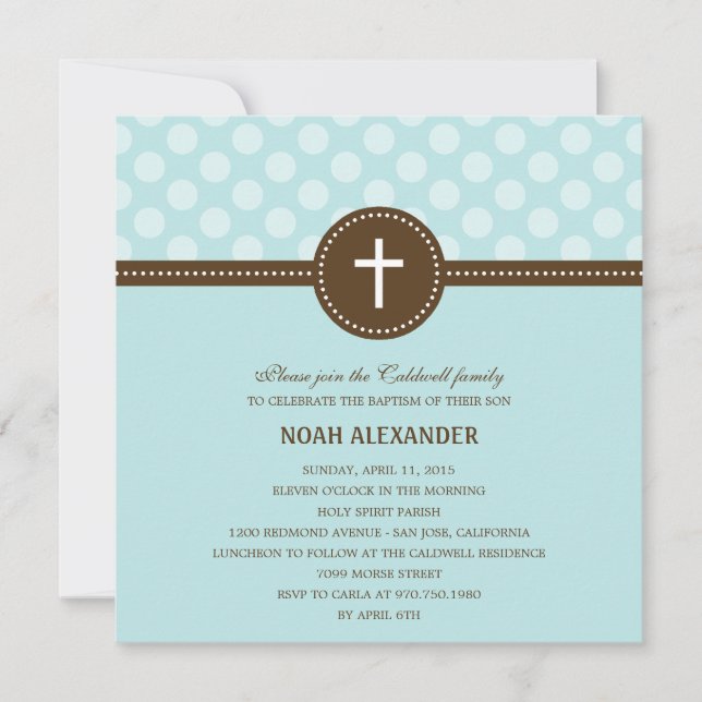 Delightful Dots Baptism/Christening Invitation (Front)