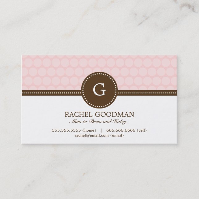 Delightful Dots Mummy Card / Personal Calling Card (Front)