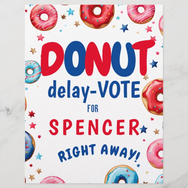 Delightful Doughnut Delay: Vote" Election colourfu Flyer (Front)