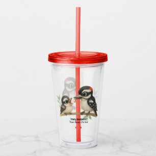 Delightful Downy Woodpecker Acrylic Tumbler