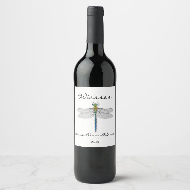 Delightful Dragonfly Wine Label Template (Front)