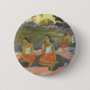 Delightful Drowsiness by Paul Gauguin, Vintage Art 6 Cm Round Badge