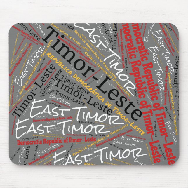 Delightful East Timor Flag Colours Patriotic Mouse Pad (Front)