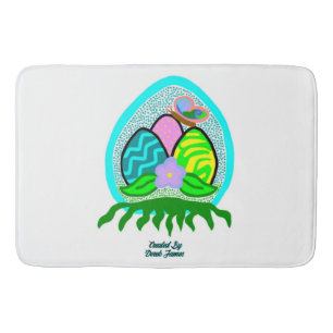 Delightful Easter Eggs Large Bath Mat