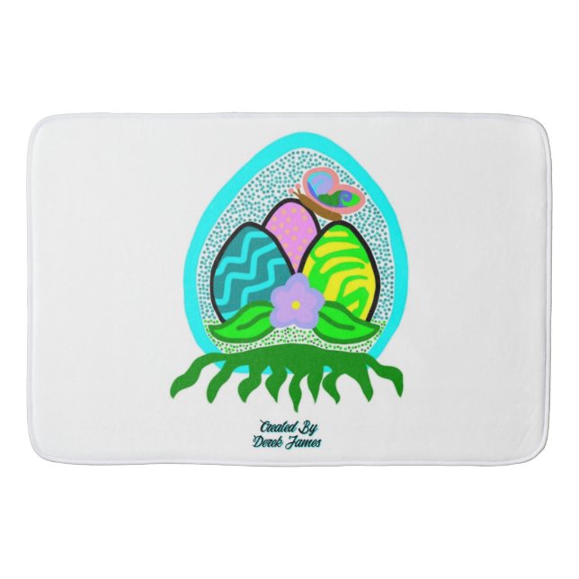 Delightful Easter Eggs Large Bath Mat (Front)