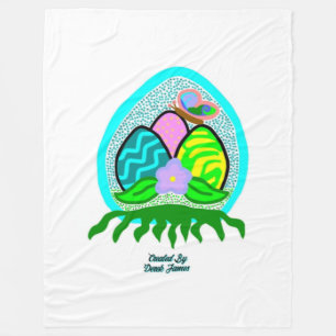 Delightful Easter Eggs Large Fleece Blanket