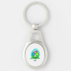 Delightful Easter Eggs Oval Keychain