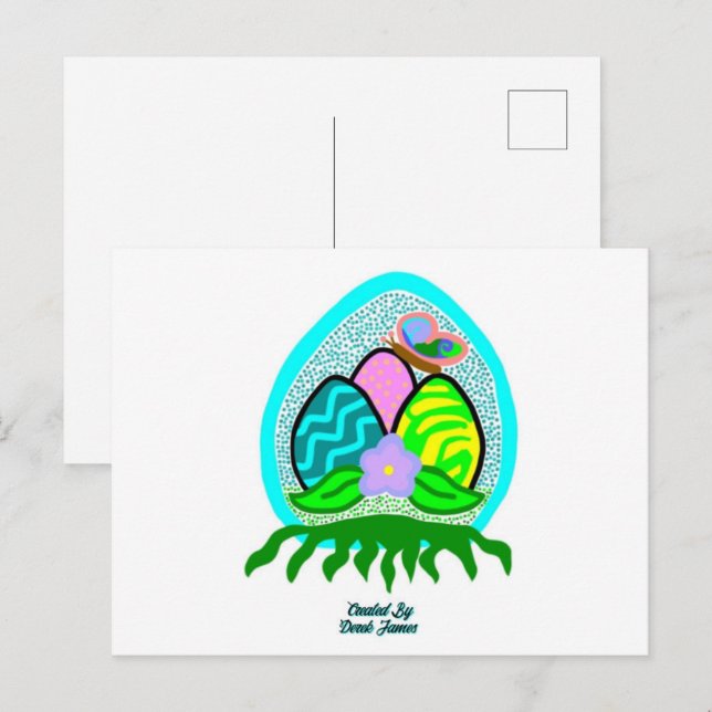 Delightful Easter Eggs Postcard (Front/Back)