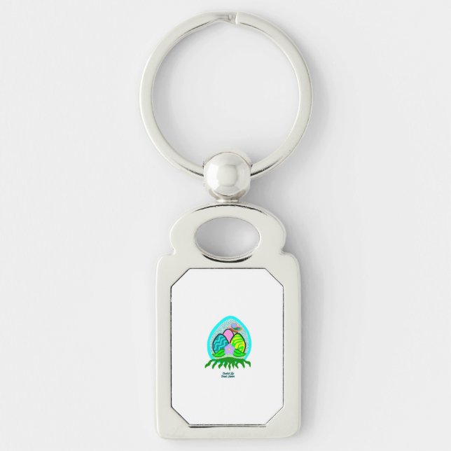 Delightful Easter Eggs Rectangle Keychain (Front)
