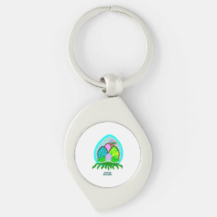 Delightful Easter Eggs Swirl Keychain