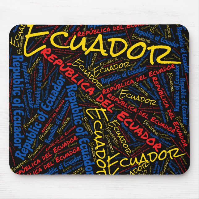 Delightful Ecuador Flag Colours Patriotic Mouse Pad (Front)