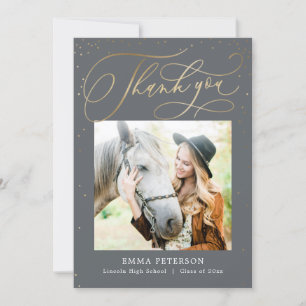 Delightful EDITABLE COLOR Graduation Thank You Card
