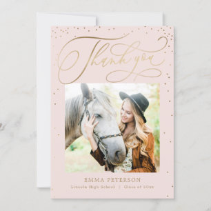 Delightful EDITABLE COLOR Graduation Thank You Card