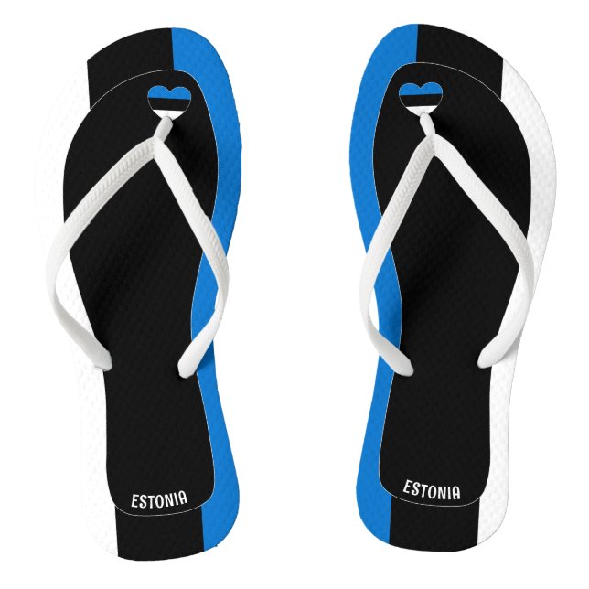 Delightful Estonia Flag Colours Patriotic Thongs (Footbed)