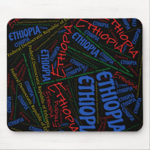 Delightful Ethiopia Flag Colours Patriotic Mouse Pad