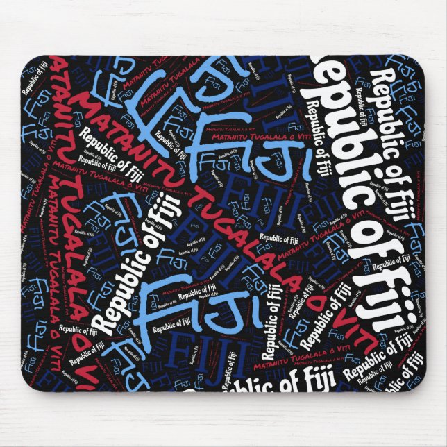 Delightful Fiji Flag Colours Patriotic Mouse Pad (Front)
