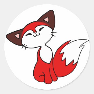 Delightful Fox Classic Round Sticker