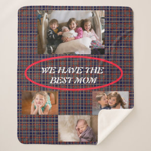 Delightful Gift For Best Mum Tartan Plaid 4 photos Sherpa Blanket