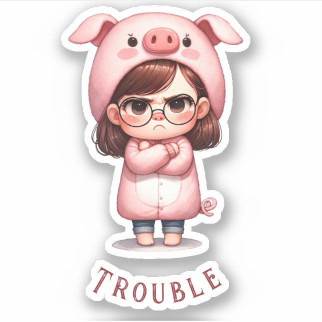Delightful "Girl in Pig Costume/Trouble" Vinyl  (Front)