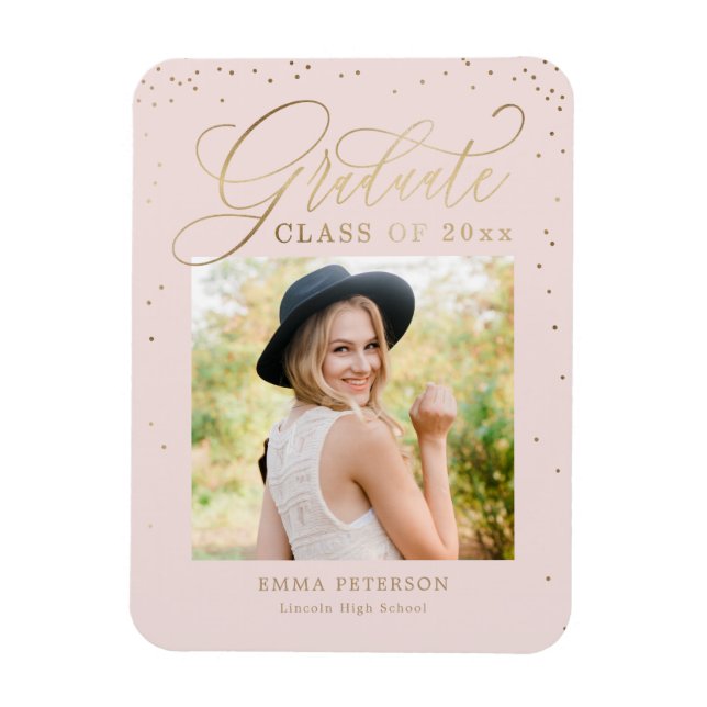 Delightful Graduation Announcement Magnet (Vertical)