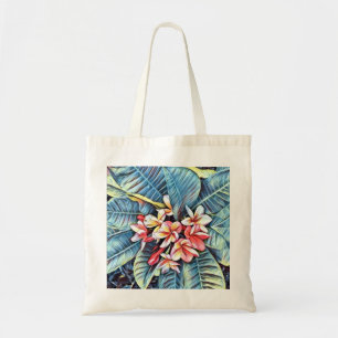 Delightful Hawaiian plumeria tote bag