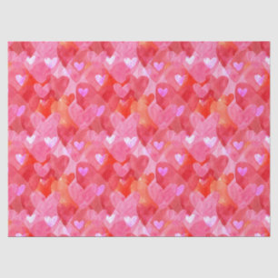 Delightful Hearts in Pink, Red and Orange  Tissue Paper