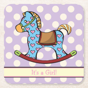 Delightful Hearts Rocking Horse Paper Coasters