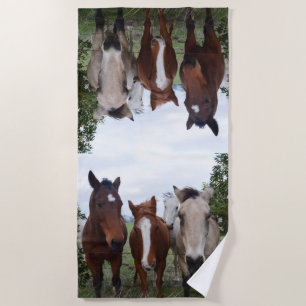 Delightful Horse Troubles, Beach Towel