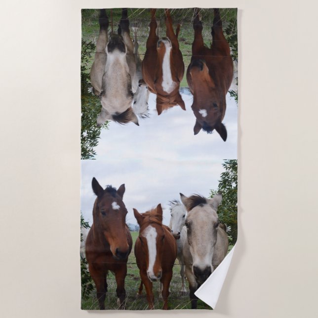 Delightful Horse Troubles, Beach Towel (Front)