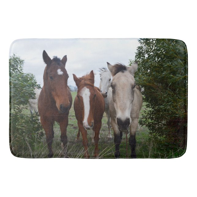 Delightful Horse Troubles, Memory Foam Bathmat (Front)