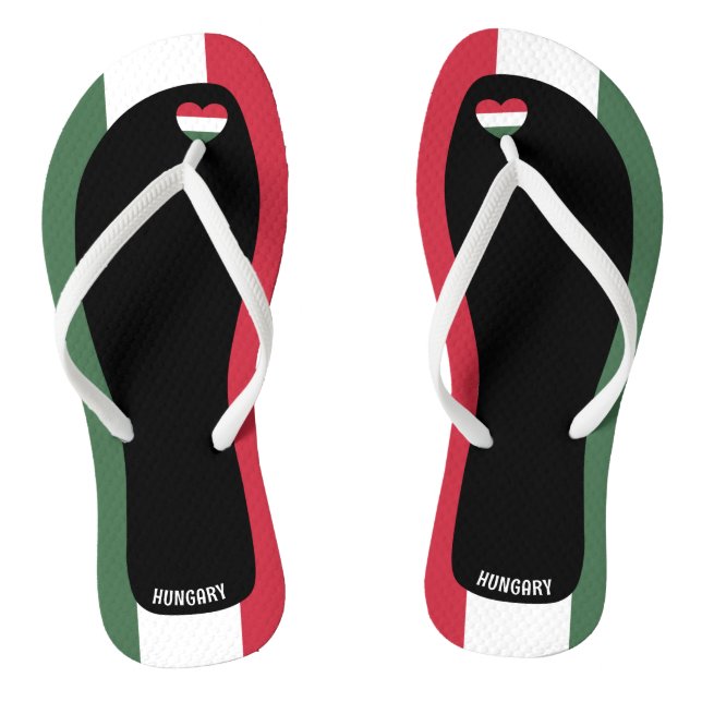 Delightful Hungary Flag Colours Patriotic Thongs (Footbed)
