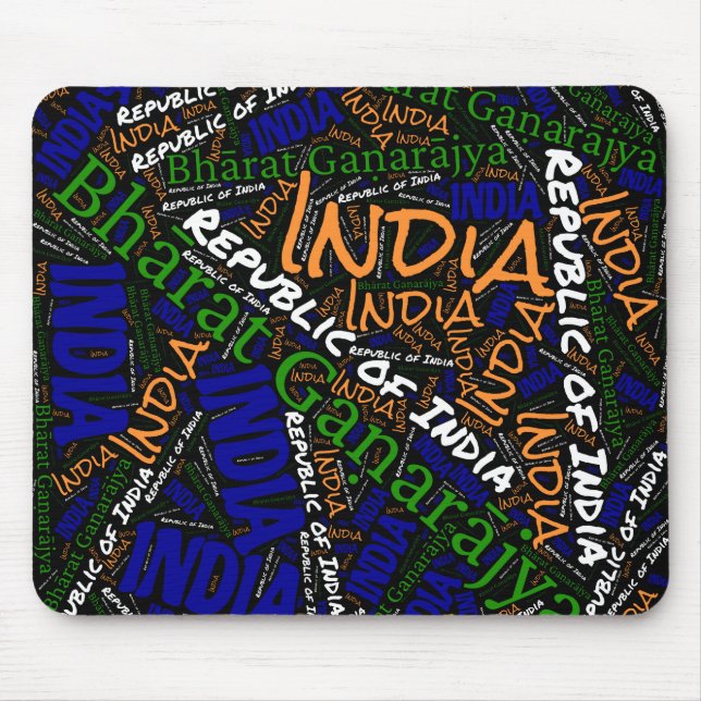 Delightful India Flag Colours Patriotic Mouse Pad (Front)