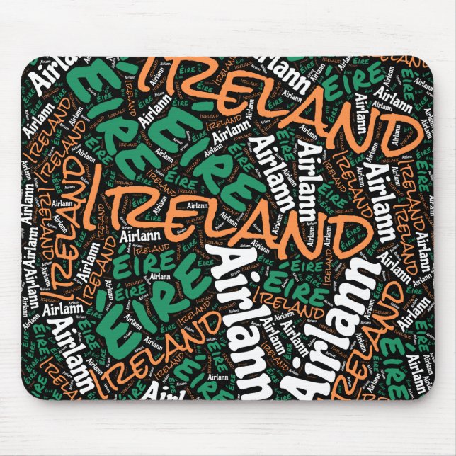 Delightful Ireland Flag Colours Patriotic Mouse Pad (Front)