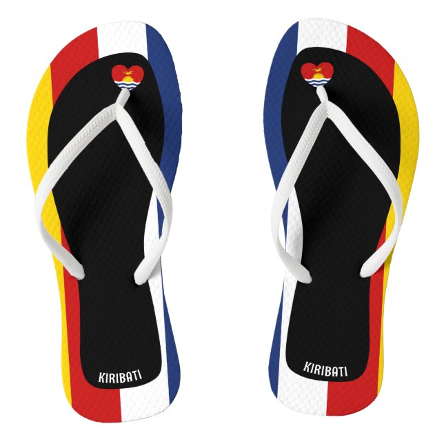 Delightful Kiribati Flag Colours Patriotic Thongs (Footbed)
