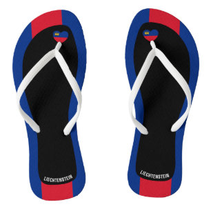 Delightful Liechtenstein Flag Colours Patriotic Thongs