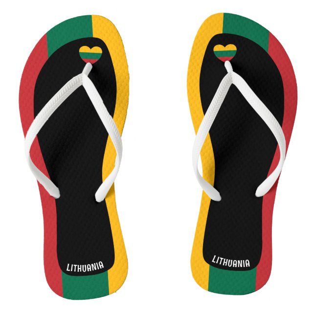 Delightful Lithuania Flag Colours Patriotic Thongs (Footbed)