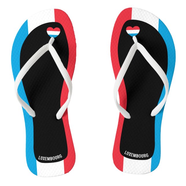 Delightful Luxembourg Flag Colours Patriotic Thongs (Footbed)