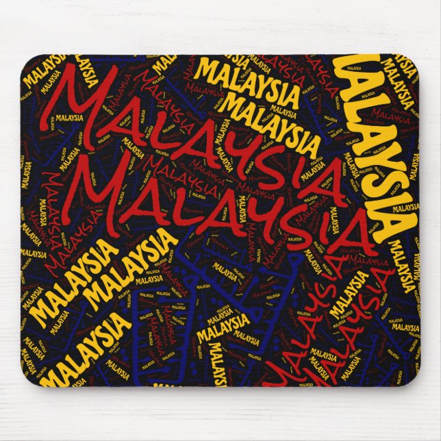 Delightful Malaysia Flag Colours Patriotic Mouse Pad (Front)