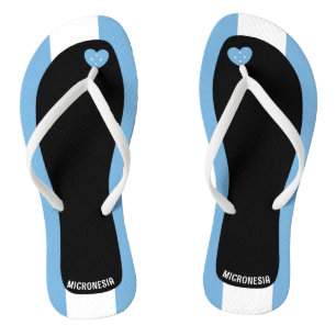 Delightful Micronesia Flag Colours Patriotic Thongs