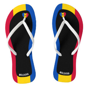 Delightful Moldova Flag Colours Patriotic Thongs
