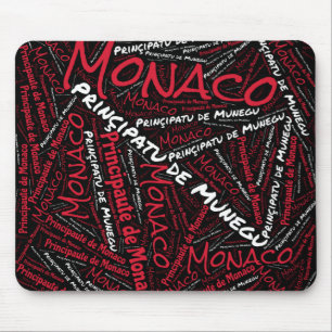 Delightful Monaco Flag Colours Patriotic Mouse Pad