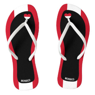 Delightful Monaco Flag Colours Patriotic Thongs