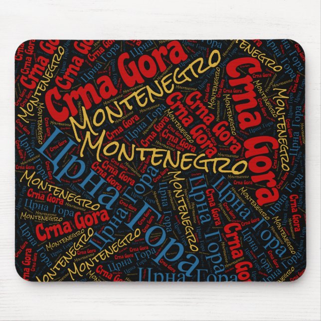 Delightful Montenegro Flag Colours Patriotic Mouse Pad (Front)